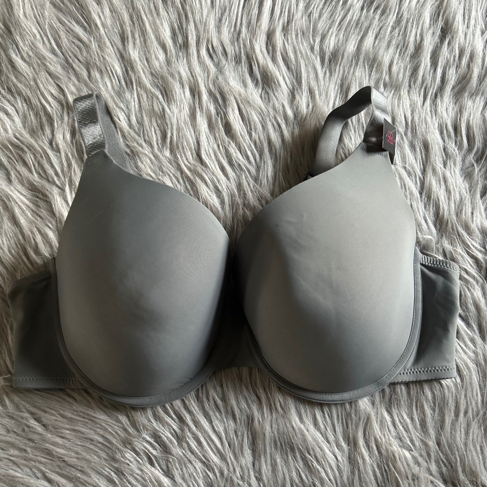 No Boundaries Lightly Lined T-Shirt Bra Womens Size 42C Gray Underwire